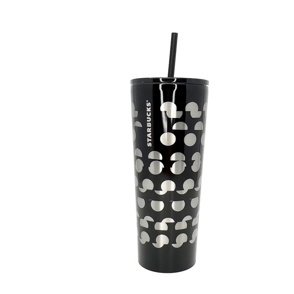 Starbucks Cold Cup Venti Double Walled Stainless Steel Black Silver 2018 New NWT